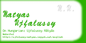 matyas ujfalussy business card
